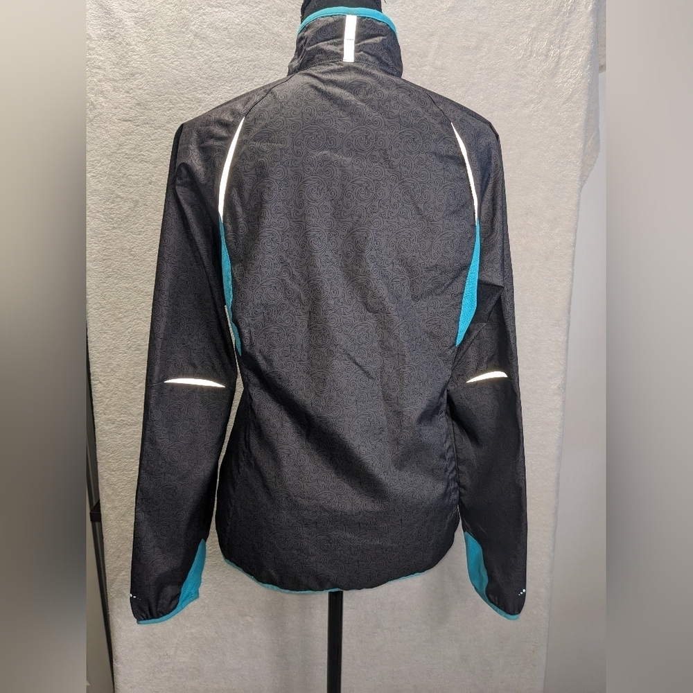 REI Women's Black Paisley Printed Lightweight Biking Jacket with Blue Accents XS - Picture 5 of 14